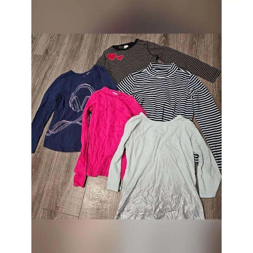 Kids Long Sleeve Tops Size 10-12 Includes 5 pcs Bundle